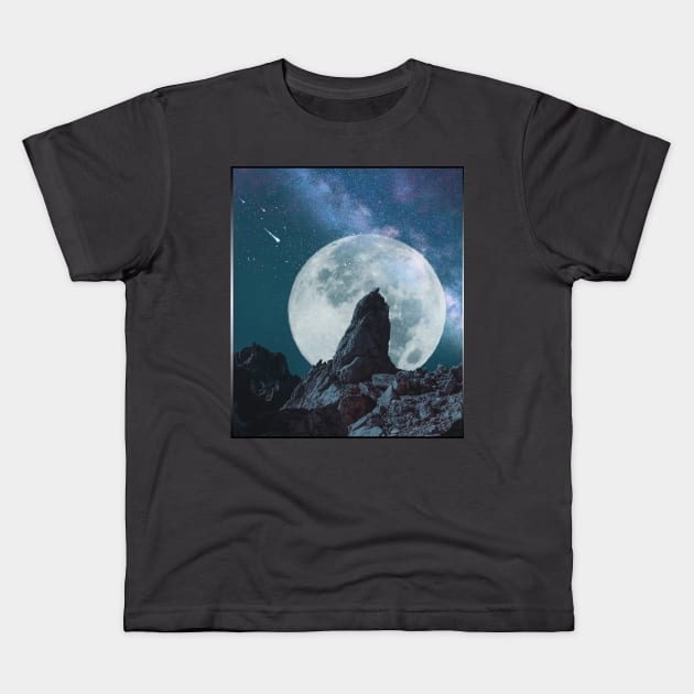 Super Moon Kids T-Shirt by By Diane Maclaine